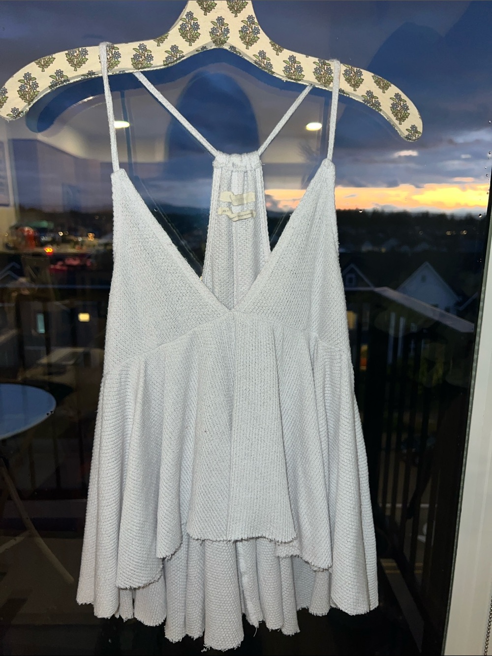 Urban Outfitters Beachy Gray flowy Summer spaghetti Strap Top